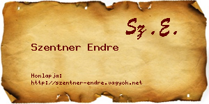 Szentner Endre névjegykártya