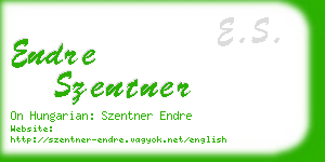 endre szentner business card